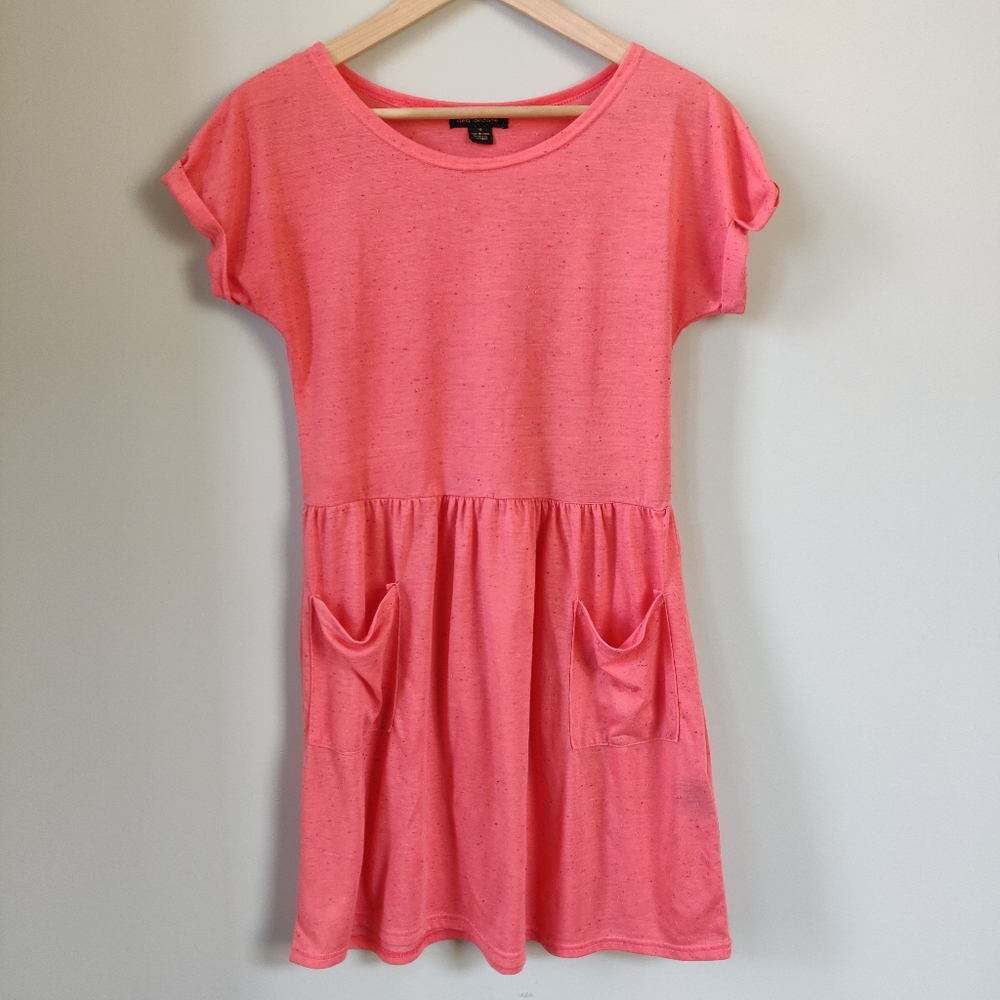 QED London Pink T-Shirt Minidress with Pockets Small - Picture 3 of 10